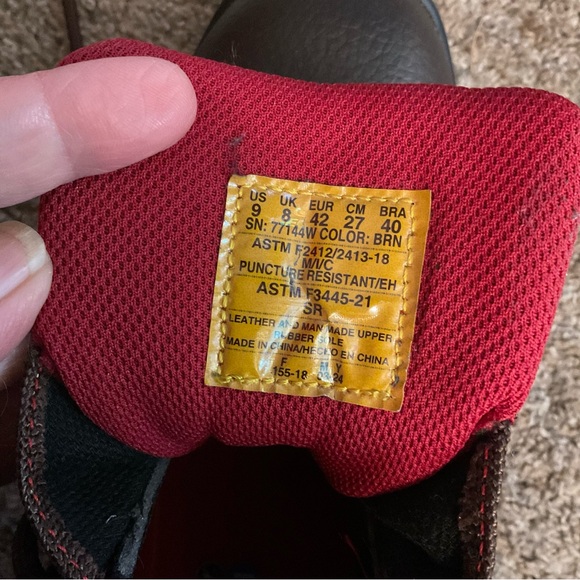 Skechers Brown Comp Toe Work Boot 9 Wide Fit - Picture 7 of 8